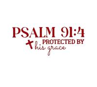 Stickers for Adults Red Psalm 91:4 Protected By His Grace Waterproof Vinyl