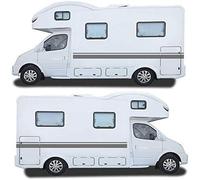 Stickers for Auto Body Side Hood Skirt Car Decals Motorhome Stripes Sticker Decorative Camper Vans Caravan Decals Vinyl Graphic Decoration Car Body Side Stripe Decals Accessories 10M Length(Gray)