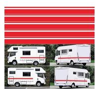 Stickers for Auto Body Side Hood Skirt Car Decals Motorhome Stripes Sticker Decorative Camper Vans Caravan Decals Vinyl Graphic Decoration Car Body Side Stripe Decals Accessories 10M Length(Red)
