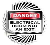 Stickers for Car Danger Electrical Room Not an Exit Stickers 10Pcs Family Car Stickers Love Stickers(6X9CM)