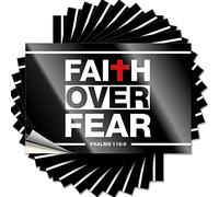 Stickers for Car Faith Over Fear Bible Scripture Verse Funny Sticker 10 Pcs Outdoor Bar Decor Men Decor (Size : 6X9CM)