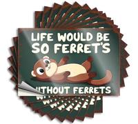 Stickers for Car Life Would Be So Ferret'S Without Ferrets: A Cute Cartoon Sign Stickers 10Pcs Funny Signs for Man Cave Funny Bumper Stickers(12X18CM)