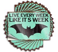 Stickers for Car Live Every Week Like It's Week: A Bat-Inspired Motivation Stickers 10Pcs Tool Stickers Outdoor Bar Decor(12X18CM)