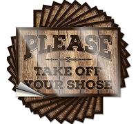 Stickers for Car Please Take Off Your Shoescarpet Funny Sticker 10 Pcs Toolbox Stickers and Decals Mechanic Stickers(12X18CM)