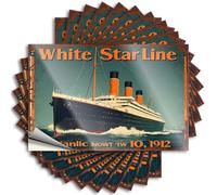 Stickers for Car Vintage Poster of The Titanic. Stickers 10Pcs Car Stickers Funny Funny Sticker(6X9CM)