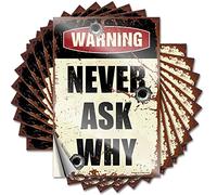 Stickers for Car Warning Never Ask Why Funny Sticker 10 Pcs Tool Box Stickers Car Stickers and Decals(8X12CM)