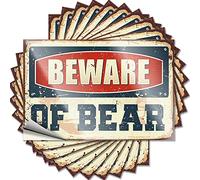 Stickers for Cars Beware of Bear Funny Sticker 10 Pcs Car Accessories No Stupid People Sign(8X12CM)