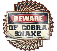 Stickers for Cars Beware of Cobra Snake Funny Sticker 10 Pcs Funny Car Stickers and Decals Hardhat Stickers and(12X18CM)