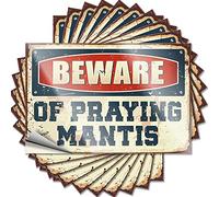Stickers for Cars Beware of Praying Mantis Funny Sticker 10 Pcs Decals for Cars Car Accessories(12X18CM)