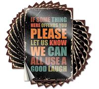 Stickers for Cars If Something Offends You Please Let Us Know We Can All Use A Good Laugh Funny Sticker 10 Pcs Vintage Bar Decor Family Car Stickers for Back Win(8X12CM)
