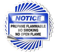 Stickers for Cars Notice Propane Flammable No Smoking No Open Flame Stickers 10 Pcs Car Accessories Automotive Sticker Pack(6X9CM)