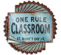 Stickers for Cars Rustic Classroom Sign: One Rule - Don't Do It! Stickers 10Pcs Vintage Bar Decor Bar Funny Signs(8X12CM)