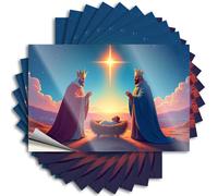 Stickers for Cars Three Wise Men Adoring The Star of Bethlehem Stickers 10Pcs Inappropriate Stickers Funny Kitchen Signs(8X12CM)