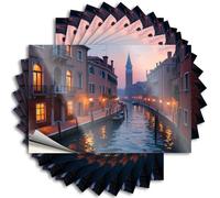 Stickers for Cars Venetian Canals at Dusk Stickers 10Pcs Inappropriate Stickers Funny Kitchen Signs(6X9CM)