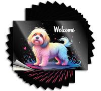 Stickers for Cars Welcome to The Colorful World of Dogs Stickers 10Pcs Inappropriate Stickers Funny Kitchen Signs(12X18CM)