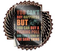 Stickers for Cars You Can't Buy Happiness But Can A Fishingpole Funny Sticker 10 Pcs Decals for Cars Car Accessories(12X18CM)
