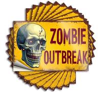 Stickers for Cars Zombie Apocalypse: The Final Warning Stickers 10Pcs Garage Decor for Men Funny Car Decals(12X18CM)