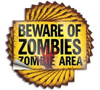 Stickers for Cars Zombie Warning: Stay Alert! Stickers 10Pcs Inappropriate Stickers Funny Kitchen Signs(12X18CM)
