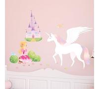 Stickers for Children | Princess, Unicorn and Castle Wall Sticker - Wall Decoration for Children's Room | 70 x 50 cm