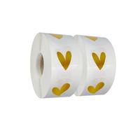 Stickers for Embossing 100-500pcs 1inch Golden Heart Sticker for Product Lovely Gift Sealing Decoration Supply Transparent Waterproof Packing Label(500pcs 2.5cm)