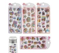 Stickers for Kids - Cartoon Adhesive Stickers Sequins Glitter Design 3D Puff Stickers Set Colorful Decoration Kit Creative Craft Supplies Funny Visual Elements Smooth Adhesion Easy Peel Off