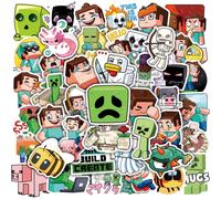 Stickers for Minecraft Party Vinyl Waterproof Laptop Water Bottle Stickers Kids Teens Boys Party Favors Toys, Style 2, Pack of 50