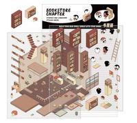 Stickers for the Home - Landscaping Of Miniature Houses In Comic Books | Stickers For Houses With Miniature Scenes | Cabin Scene Sticker | Repeatable Adhesive Paper For Decorating Walls | Case For Tel