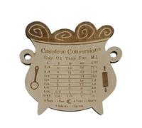 Stickers for Walls Halloween Decorations Cauldron Conversion Chart Wood Magnet Kitchen Witch Baking Recipes Measurements Halloween Refrigerator Sticker