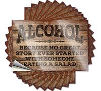 Stickers for Your Car Because No Great Story Ever Started with Someone Eating A Salad Funny Sticker 10 Pcs Car Accessories Funny Bumper Stickers for Adults(6X9CM)