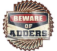 Stickers for Your Car Beware of Adders Funny Sticker 10 Pcs Stickers for Trucks Car Sticker Decals(8X12CM)
