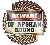 Stickers for Your Car Beware of Afghan Hound Funny Sticker 10 Pcs Car Accessories Man Cave Signs for Men(12X18CM)