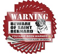 Stickers for Your Car Beware of Saint Bernard Funny Sticker 10 Pcs Stickers for Trucks Car Sticker Decals(8X12CM)