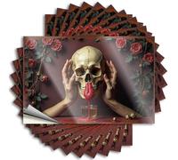 Stickers for Your Car Blood-Tinged Elixir: A Gothic Still Life with Skull and Roses Stickers 10Pcs Funny Car Stickers Bar Rules Sign(12X18CM)