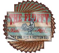 Stickers for Your Car Chicken Coop The Fluffy Butt Hut Last One in is A Rotten Egg Funny Sticker 10 Pcs Stickers for Trucks Car Sticker Decals(12X18CM)
