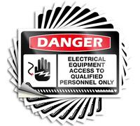 Stickers for Your Car Danger Electrical Equipment Access to Qualified Personnel Only Stickers 10Pcs Tool Stickers Stickers for Car(6X9CM)