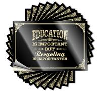 Stickers for Your Car Education is Important But Recycling is Importanter Stickers Tool Box Stickers Car Window Stickers(8X12CM)