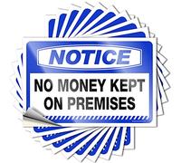 Stickers for Your Car Notice No Money Kept On Premises Stickers 10 Pcs Bumper Stickers, Decals & Magnets Car Accessories(8X12CM)