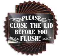 Stickers for Your Car Please Close The Lid Before You Flush! Stickers 10Pcs Car Stickers Funny Prank Bumper Stickers(6X9CM)