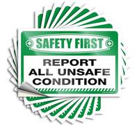 Stickers for Your Car Safety First Report All Unsafe Condition Stickers 10Pcs Stickers for Car Funny Bumper Stickers(12X18CM)