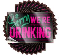 Stickers for Your Car Sorry We're Drinking Funny Sticker 10 Pcs Man Cave Sign Decor Sticker for Cars(12X18CM)