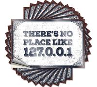 Stickers for Your Car There's No Place Like 127.0..1 Personalized Funny Sticker 10 Pcs Stickers for Your Car Man Cave Signs for Men(6X9CM)