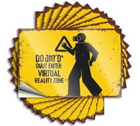 Stickers for Your Car Virtual Reality Zone: Enter at Your Own Risk Stickers 10Pcs Funny Sign Decor Funny Bumper Stickers(12X18CM)