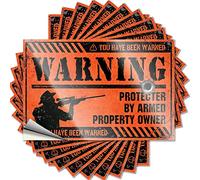 Stickers for Your Car Warning Protecter By Armed Property Owner Funny Sticker 10 Pcs Funny Car Sticker Funny Signs for Bar(8X12CM)