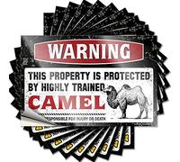 Stickers for Your Car Warning This Property is Protected By A Highly Trained Camel Funny Sticker 10 Pcs Funny Car Stickers Funny Sticker(12X18CM)