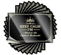 Stickers Glitter Vinyl Decals, Front Porch Fall Decor Outside Porch Waterproof Fun Stickers for Water Bottle | Keep Calm I'm Almost an Optical Mechanic Perfect for Scooter Laptop(6X9CM)