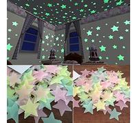 Stickers Glowing in The Dark，DIY murals on The Ceiling,Stars Glowing in The Night，Can Illuminate Your Ceiling and Living Room Decoration (Mixed colors-200pcs)