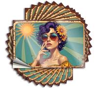 Stickers Helmet Scratch Resistant Decals, Positive Matte Print for Phone Case Microfiber | Fall Decor Uv Proof Pack Sunshine Vibes: A Bright Day with Flowers in Hair(6X9CM)