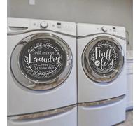 Stickers Laundry Room Decor Self Service Laundry Fluff & Fold Mural Removable Vinyl Decal Set Bathroom Accessories Poster HJ0443-640,Height 30cm
