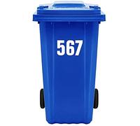 Stickers Limited Pack of 4 Plain White Bin Numbers (1 to 999) 17cm Large Number Stickers Waste Bin Decals Self Adhesive Waterproof Vinyl PBN08