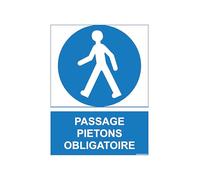 Stickers or sign compulsory PPE 15 x 20 cm - Safety Signage - Compliant Personal Protective Equipment Display - (Stickers, Pedestrian Crossing)